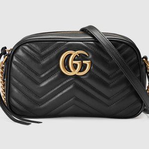 Gucci GG Marmont shoulder bag Black Leather Small